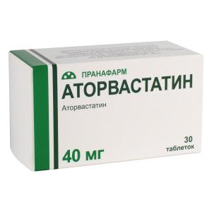 Аторвастатин таблетки покрытые плёночной оболочкой 40мг №30