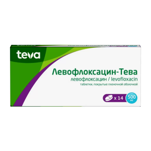 Левофлоксацин-Тева таблетки покрытые плёночной оболочкой 500мг №14