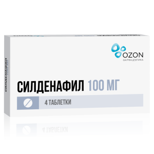 Силденафил таблетки покрытые плёночной оболочкой 100мг №4
