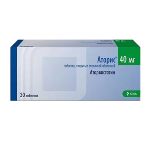 Аторис таблетки покрытые плёночной оболочкой 40мг №30