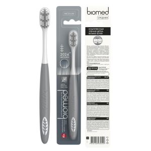 Biomed Silver medium комплексная зубная щетка №1