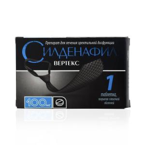 Силденафил Вертекс таблетки покрытые плёночной оболочкой 100мг №1