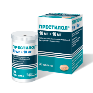 Престилол таблетки покрытые плёночной оболочкой 10мг+10мг №30