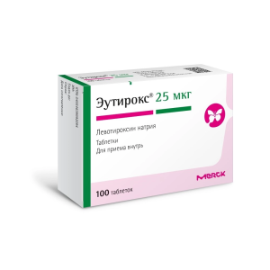 Эутирокс таблетки 25мкг №100