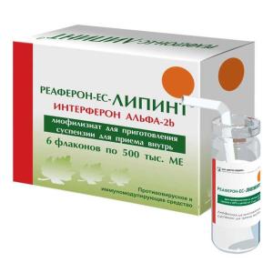 Реаферон-ЕС-Липинт лиофилизат для приготовления суспензии для приёма внутрь 500000МЕ флаконы №6