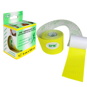 Лента кинезиологическая SFM-plaster на хлопковой основе желтая рулон 5х500см