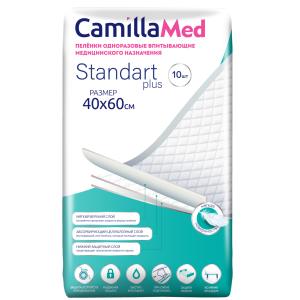 CamillaMed Standart Plus одноразовые впитывающие пеленки 40х60см №10