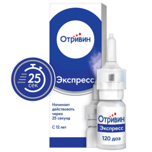 Отривин Экспресс спрей назальный с ментолом 0,05% флакон 10мл