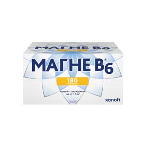 Магне В6 таблетки покрытые плёночной оболочкой 48мг+5мг №180