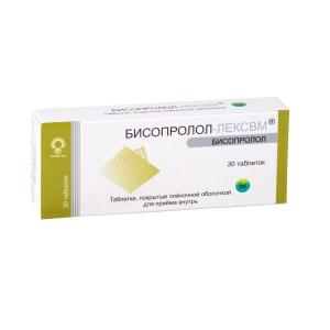 Бисопролол-ЛекСВМ таблетки покрытые плёночной оболочкой 5мг №30