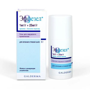 Эффезел гель для наружного применения 1мг/г+25мг/г флакон 30г 
