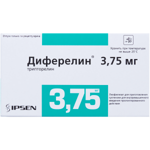 Диферелин лиофилизат для приготовления суспензии для внутримышечного введения пролонгированного действия 3,75мг флакон №1 