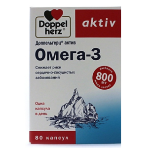 Доппельгерц актив Омега-3 капсулы массой 1186мг №80 