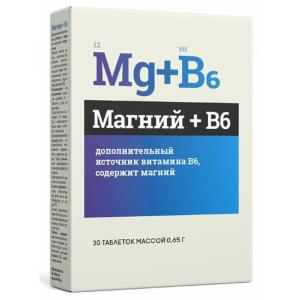 Магний+В6 таблетки массой 0,65г №30