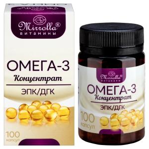 Омега-3 концентрат Мирролла капсулы массой 370г №100