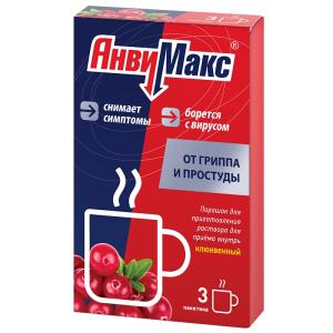 АнвиМакс порошок для приготовления раствора для приёма внутрь клюквенный пакетики 5г №3
