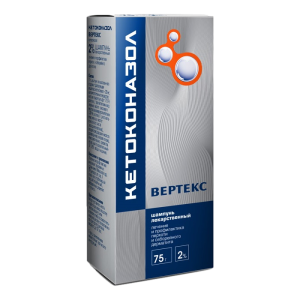 Кетоконазол Вертекс шампунь лекарственный 2% флакон 75г 