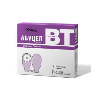 Абуцел-ВТ калоприемник полимерный дренируемый однокомпонентный самофиксирующий 80мм №5 