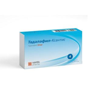 Тадалафил-Ксантис таблетки покрытые плёночной оболочкой 20мг №4 