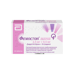 Фемостон мини таблетки покрытые пленочной оболочкой 2,5мг+0,5мг №28