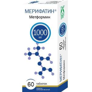 Мерифатин МВ таблетки с пролонгированным высвобождением 1000мг №60
