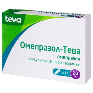 Омепразол-Тева капсулы кишечнорастворимые 20мг №14