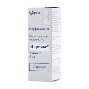 Нормакс глазные и ушные капли 0,3% флакон-капельницы 5мл