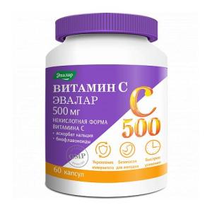 Витамин С Эвалар 500мг капсулы 0,78г №60