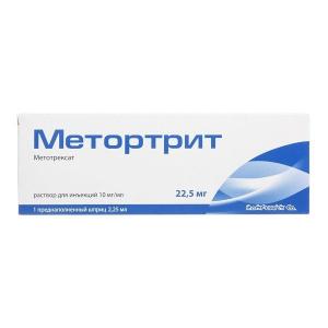 Метортрит раствор для инъекций 10мг/мл шприц 2,25мл №1 + игла