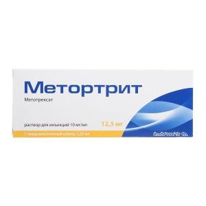 Метортрит раствор для инъекций 10мг/мл шприц 1,25мл №1 + игла