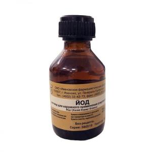 Йод раствор для наружного применения спиртовой 5% флакон 25мл