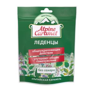 Alpine Caramel Альпийская Карамель леденцы без сахара пакет 75г