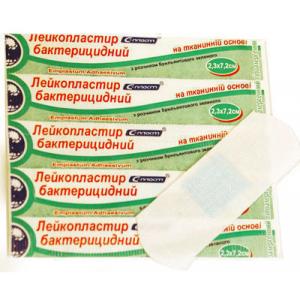 Лейкопластырь бактерицидный на тканевой основе телесный 2,3х7,2 см №1