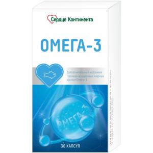 Омега-3 90% Сердце Континента капсулы массой 1300мг №30